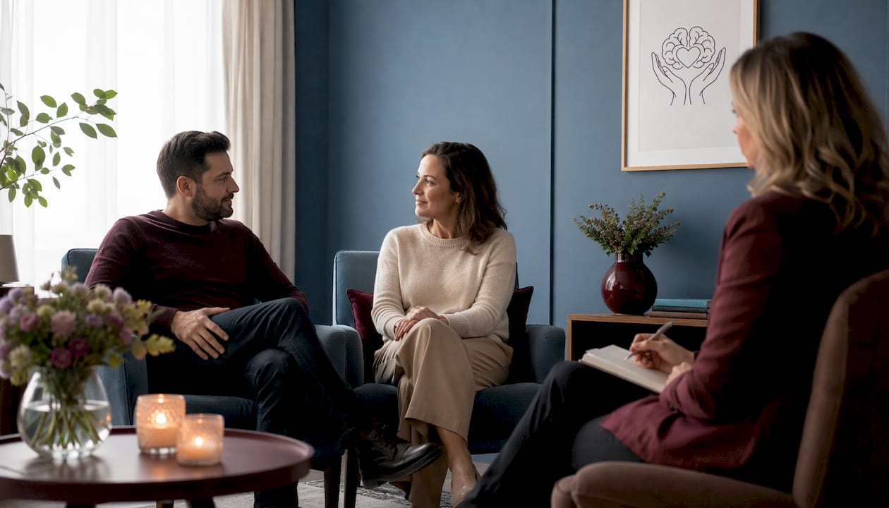Samtaleterapi for par i rare og indbydende omgivelser hos erfaren psykolog