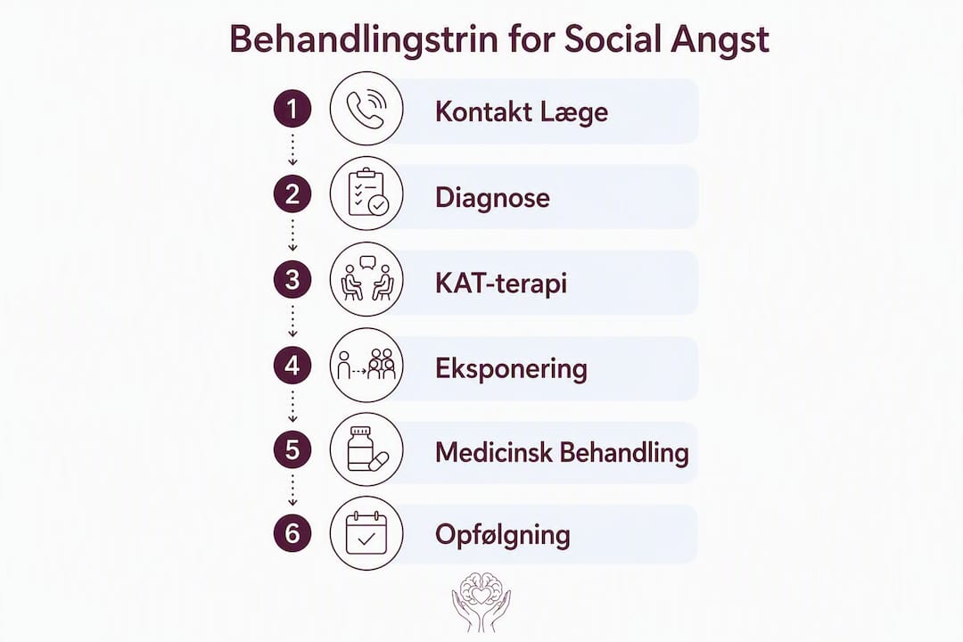 Oversigt: Sådan foregår behandling af social angst – trin for trin