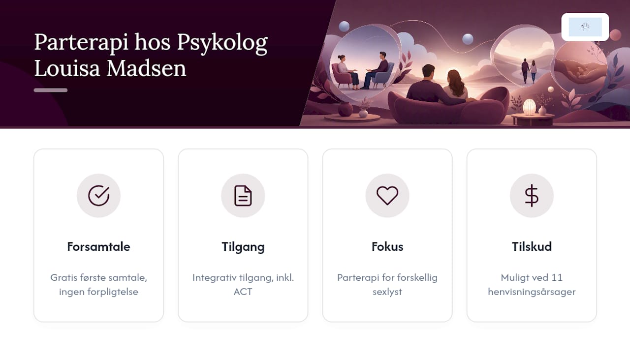 Parterapi med fokus på sexlivet hos Psykolog Louisa Madsen — overview diagram