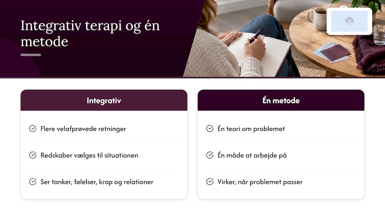 Hvad er integrativ terapi? — overview diagram